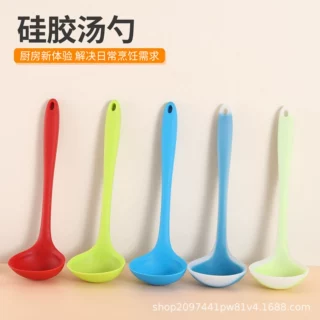 硅胶汤勺不粘锅专用静音搅拌勺耐高温简约家用盛汤调羹厂家批发
