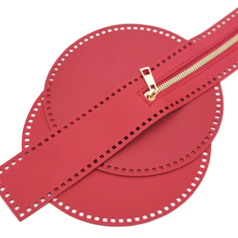 (레드 라운드) 가죽 메쉬 3 피스 세트