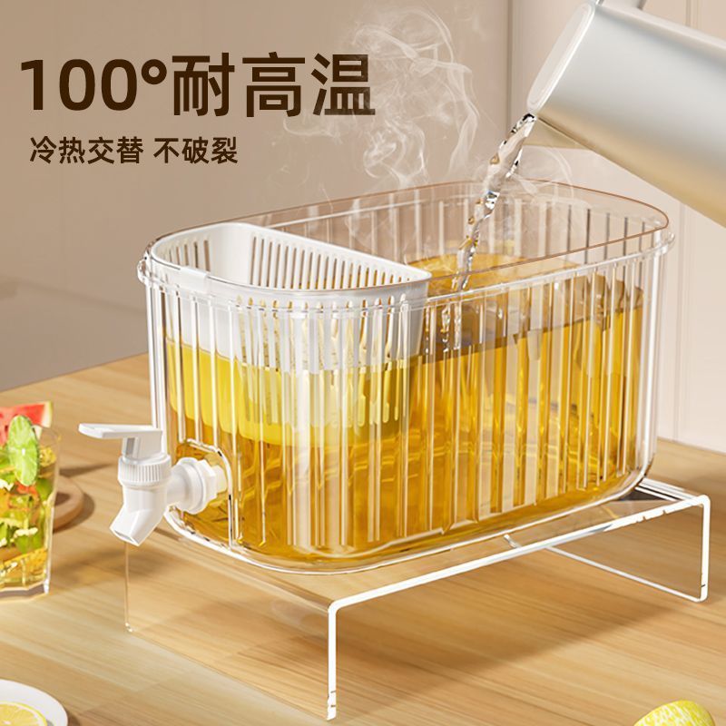 冷水壶带水龙头滤网大容量冰箱凉水壶冷泡桶冷藏水果茶饮料桶家用|undefined