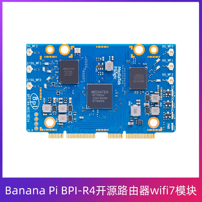 Banana Pi BPI-R4 маршрутизатор с открытым исходным кодом, модуль WiFi 7, плата расширения, чип MediaTek MT7995AV