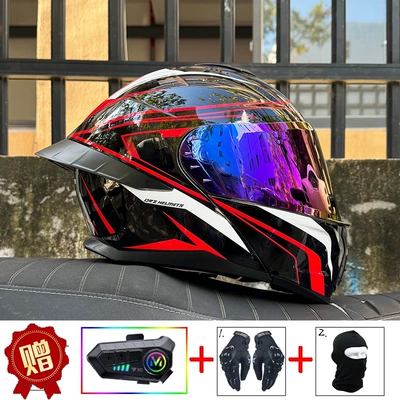 Motosiklet dəbilqələri – helmet for motorcycle touring, suitable for all - m-red-track-glasses-y10-bluetooth-headset