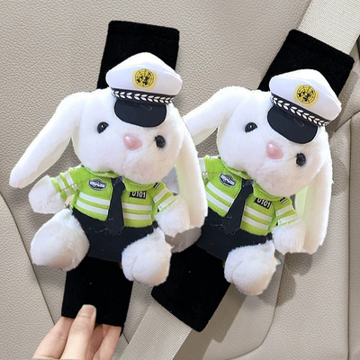 Cute Cute Cartoon Traffic Police | Seat belt shoulder pad - green-police-bear-1-pair-of-ice-silk-shoulder-pads