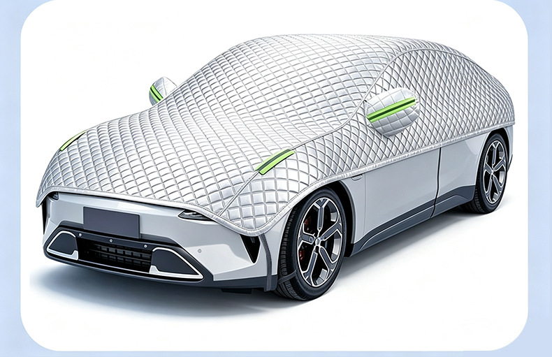 Car half-cover car cover, sun protection and heat insulation cover, thickened car sunshade, rainproof and dustproof full car half-cover