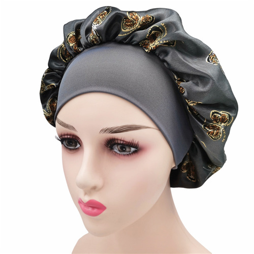 Large Print Headband Sleep Hat Bohemian Style Head Scarf Chiffon Bath Hat Beauty Hair Makeup Hat
