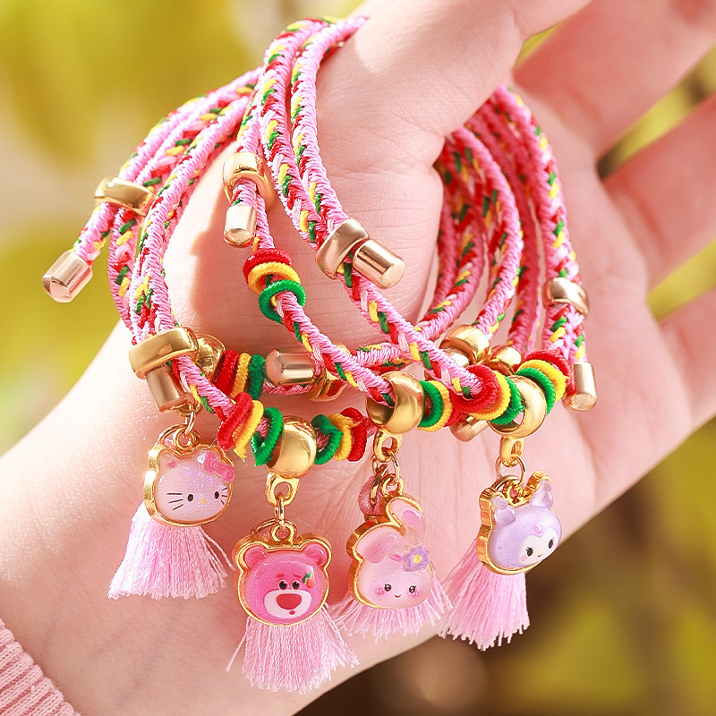 dragon boat festival colorful rope batch of goods pink zongzi bracelet hand-woven red rope boys and girls bracelet dragon boat festival carrying strap