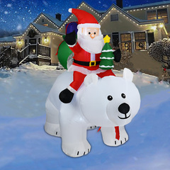 クロスボーダークリスマス用品インフレータブルサンタクロースホッキョクグマLED発光空気モデル庭クリスマスツリー置物