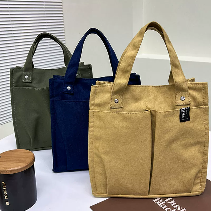 Мешок для рисовых коробок, сумка для рисовых сумок, сумка для работы, рисовая сумка, несколько карманов, практичный дикий холст, подкладка многоцветное лето