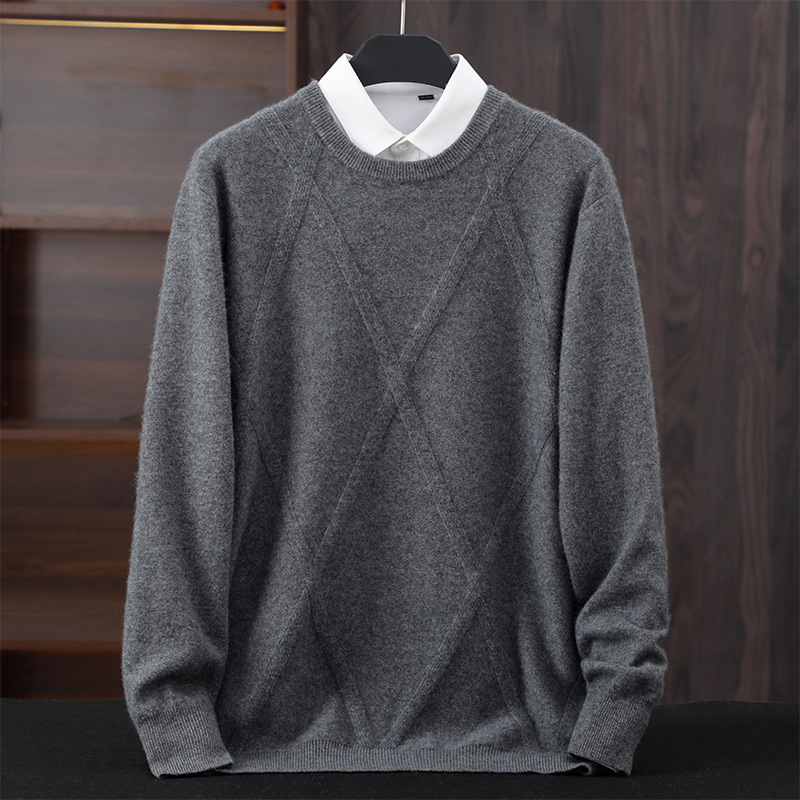Cashmere Sweater Men's Knitted Sweater Base Sweater Business Casual Round Neck All-match