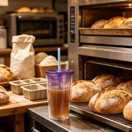 食品级材质双层透明吸管杯奶茶杯安全无毒可循环使用饮水杯