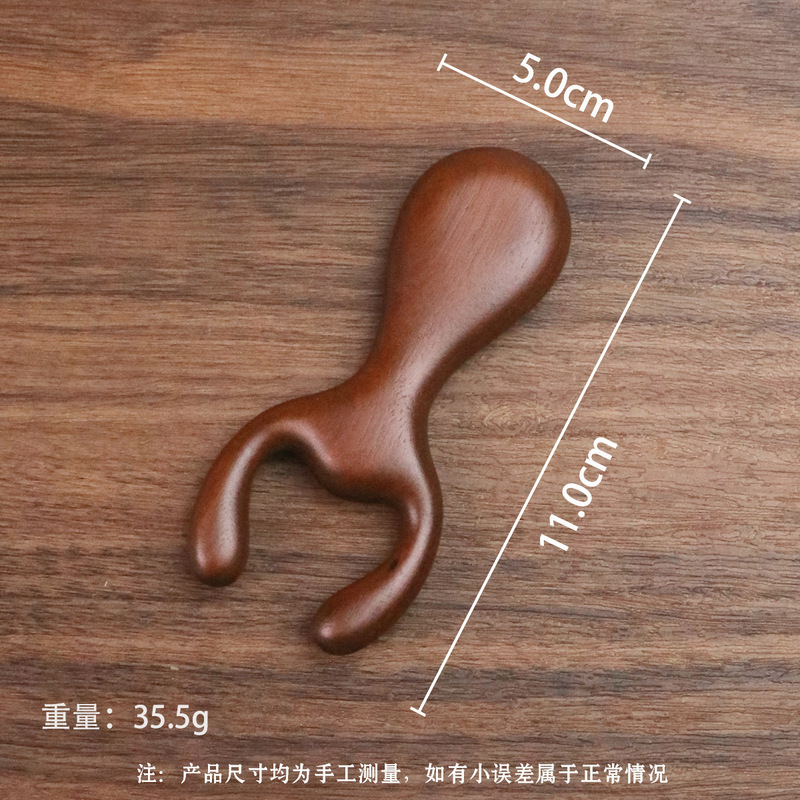 小さなカエルマッサージコーム、経絡コーム、鼻と目の浚渫漫画彫刻木製コーム、ヘアセラピー多機能サンダルウッドコーム|undefined