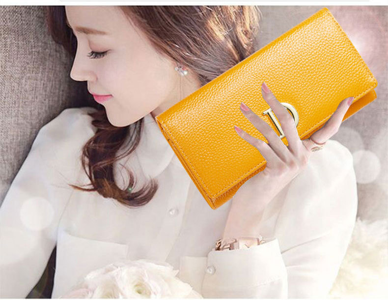 Women's Genuine Leather Long Clutch Wallet Large Capacity Purse_voghion.com