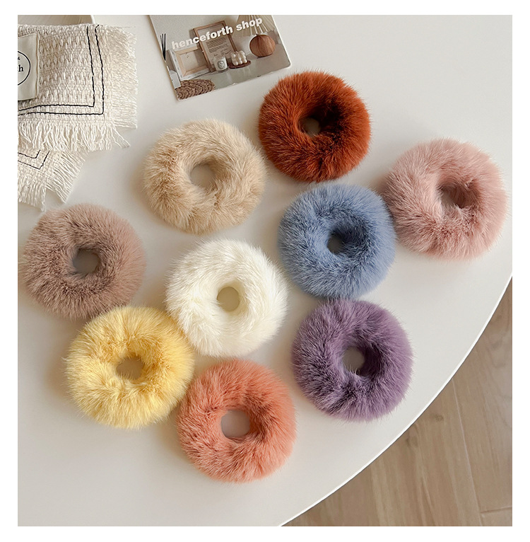 Cerchio per capelli in peluche, corda per capelli, carina, dolce, corda per la testa, semplice, tutto, fascia elastica alta_voghion.com