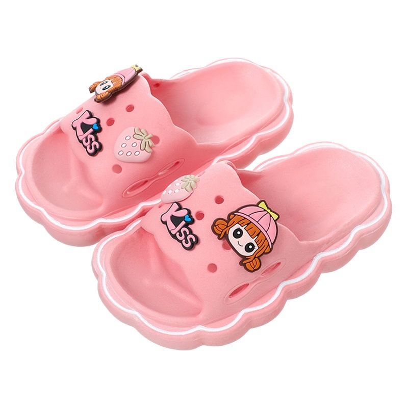 Zapatillas de padres e hijos de dibujos animados de verano para niñas nuevas zapatillas antideslizantes de Interior de fondo suave para niños en casa