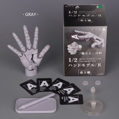 国産超可動1/2ハンドモデルボックスエッグ 特典スタンド付き 絵画スケッチ標準右手ガシャポン人形