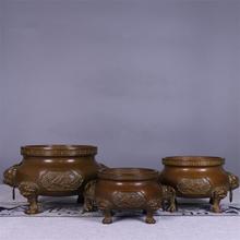 纯铜家用鼎炉大号寺院香炉佛具铜炉家居摆件办公桌古玩收藏送礼