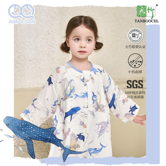 Andan 2025 New Children's Sleeping Bag Spring and Summer First Four Rear Two Bamboo Cotton Gauze Split Leg Sleeping Bag Andan Sleeping Bag