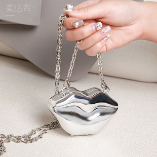 Cross-Border Chain Terms Big Lip-Shaped Bag for Women 2024 Summer New Style Women's Crossbody Bag Wholesale Oval Shape