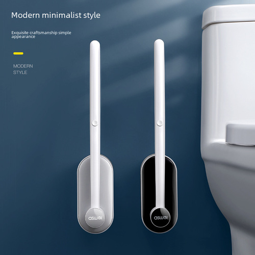 Single-use toilet brush no dead corner long handle household cleaning toilet brush head replacement creative bathroom set