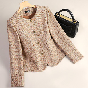 GDX1686 Wool Small Chanel Style Suit Jacket Women's 2025 Autumn and Winter Elegant Small Crewneck Short Jacket