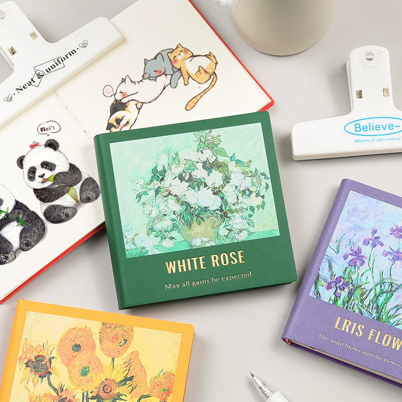 Square small portable book with pictures
