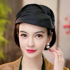头饰女复古洋气半帽发箍百搭气质欧根纱头箍显脸小