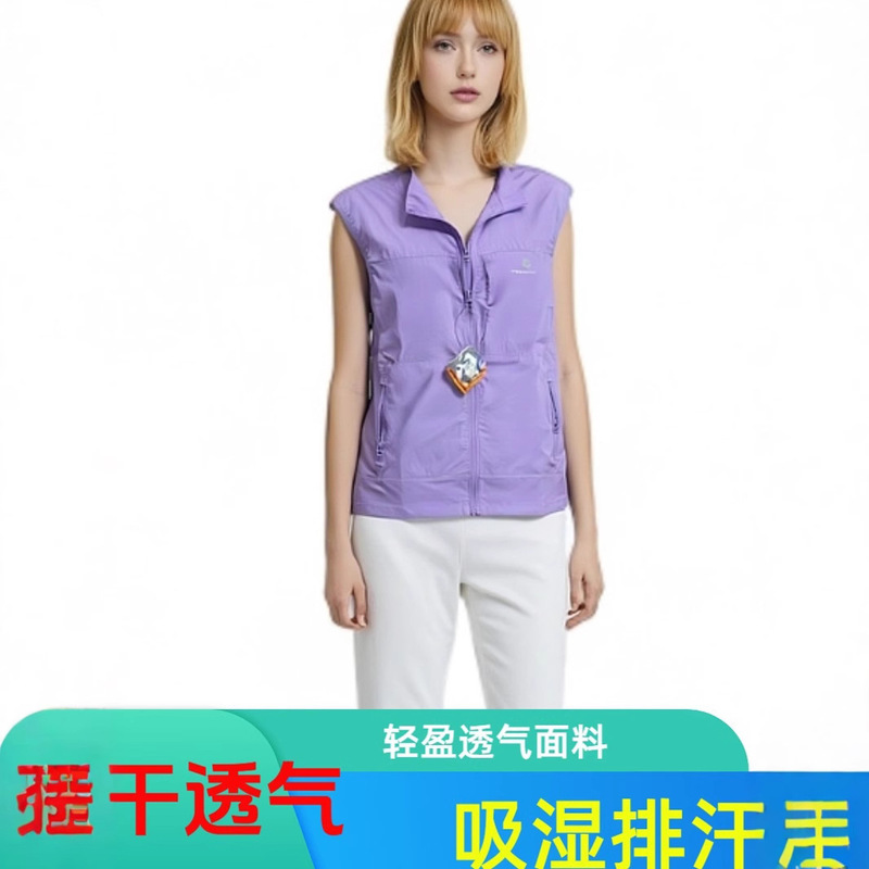 New Spring and Autumn Ladies Vest Leisure Middle-aged Outdoor Travel Mountaineering Vest Waistel Collar Vest Jacket Wholesale