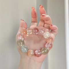 ウサギの毛模造クリスタルブレスレット女性のデザインガラスアクアマリンファッション模造クリスタルブレスレット誕生日ギフト