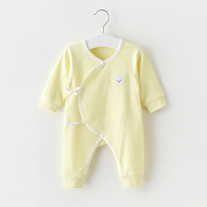 Ropa de bebé recién nacido para primavera y otoño, mono fino de algodón puro estilo monje para bebés de 0 a 3 meses, capa base para recién nacidos, traje de una pieza. image 7