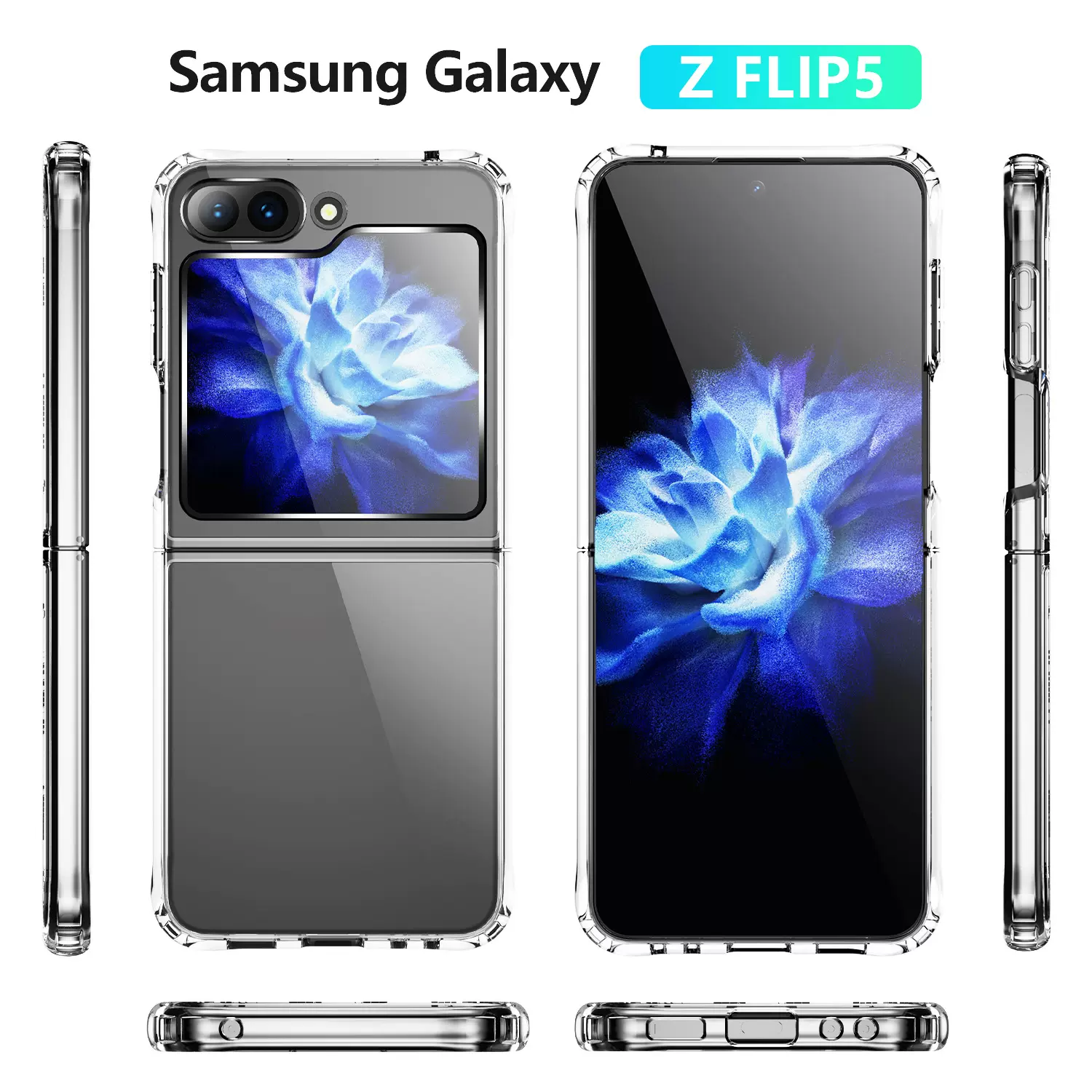 四角防摔亚克力适用于三星 Z flip5手机壳防 防刮 折叠5代手机壳