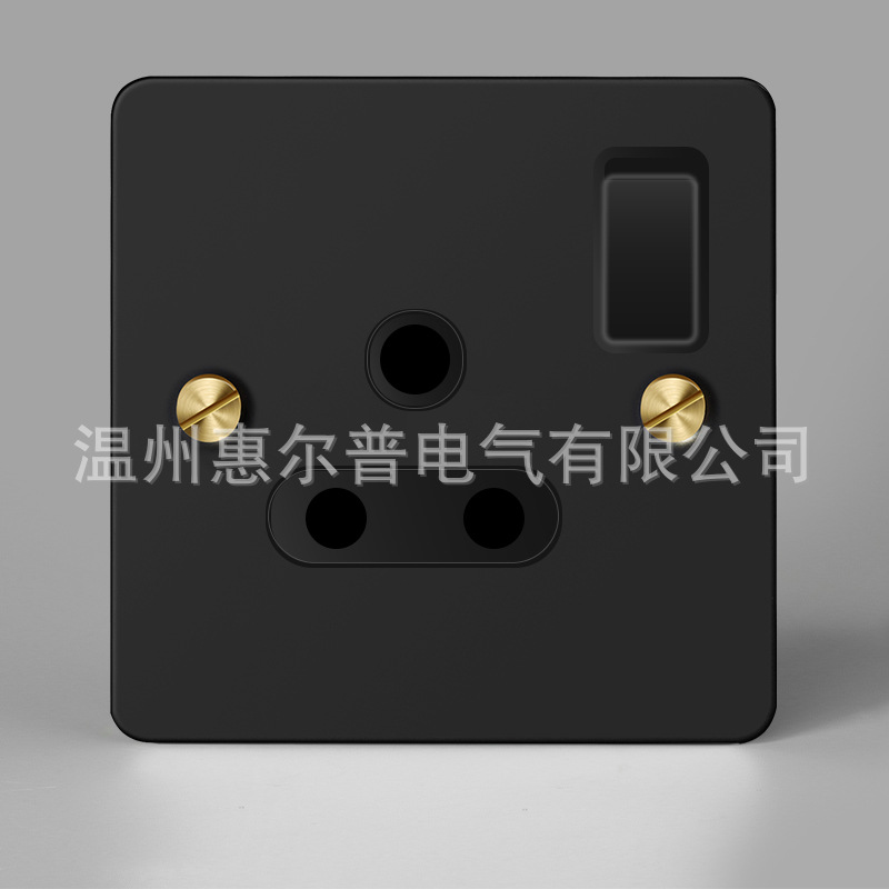 Mounted black retro switch key, light panel stainless steel