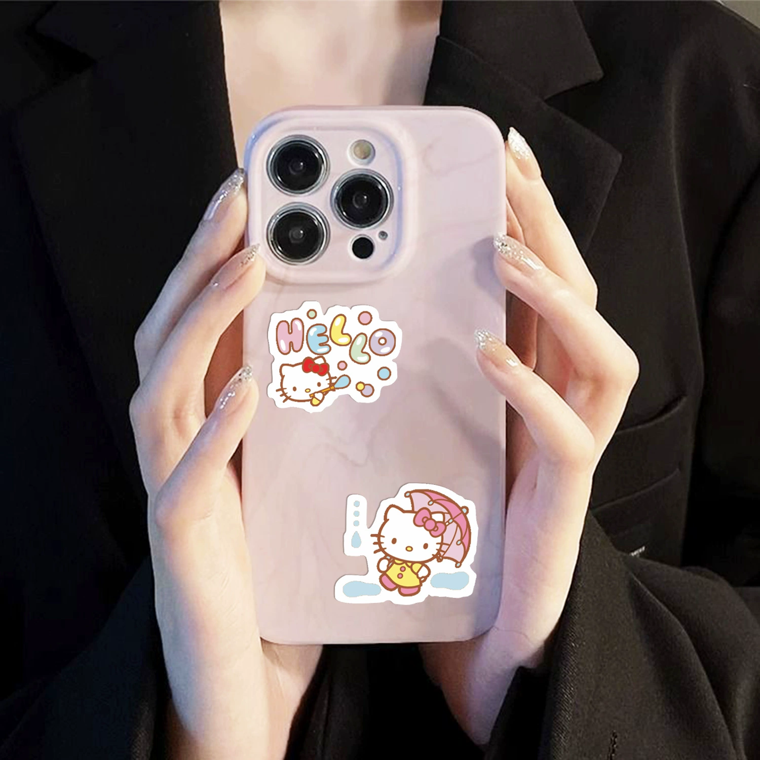 Наклейки Hello Kitty, декоративный набор для скейтборда, чемоданов, канцелярии и ногтей