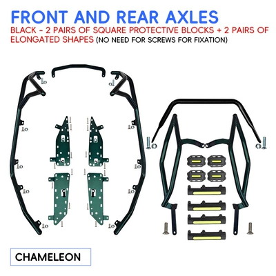 Motorcycle bumper, Suitable for Shengshi 150X crash - chameleonenhanced-front-bumper-rear-bumper-black-protective-blocks-with-free-footrests