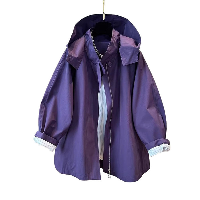 春秋新款棒球服外穿休闲短款风衣女小个子连帽立领宽松冲锋衣夹克|undefined