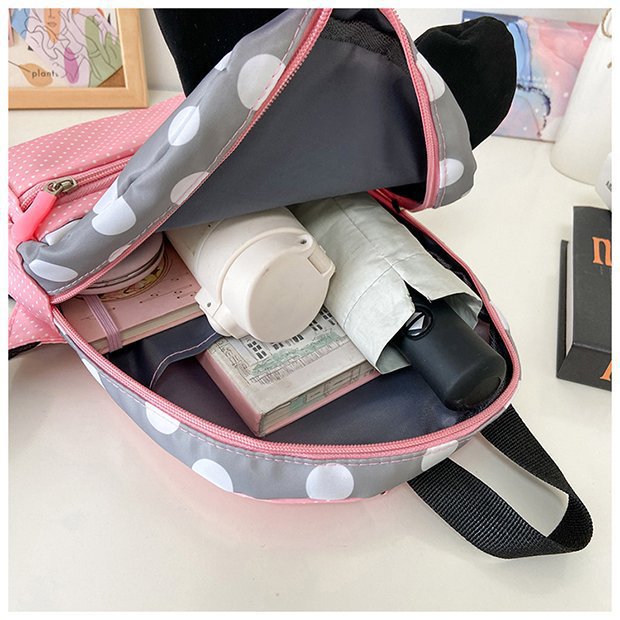 Minnie Mouse Backpack - Kawaii Pink Schoolbag for Kids