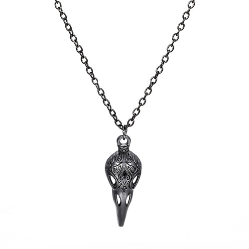 European and American Cross-Border Gothic Punk Raven Skull Pendant Necklace for Women—Cool Style Clavicle Chain Halloween Gift