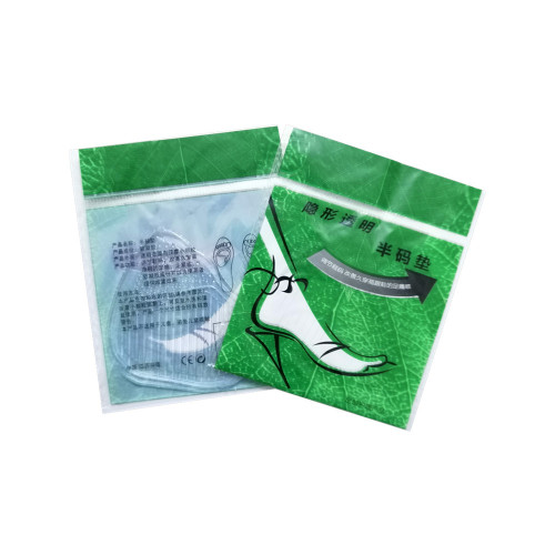 Green bag half size invisible transparent silicone toe pad crystal insole size adjustment ladies' leather shoes manufacturer wholesale