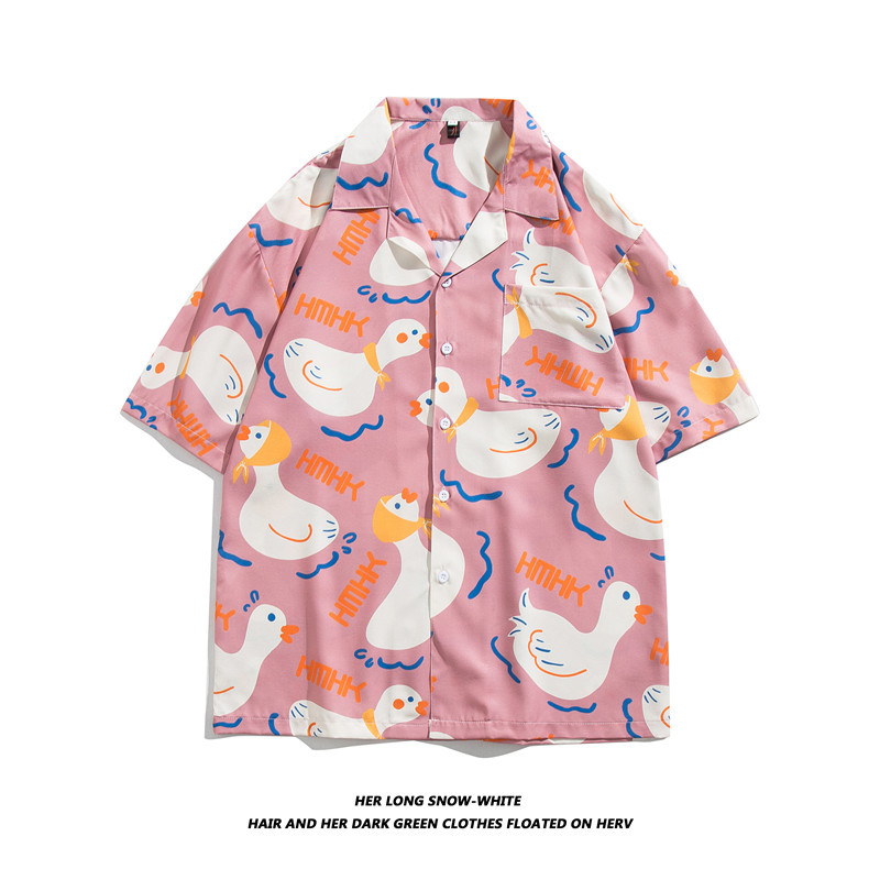 Men's Retro Floral Print Short Sleeve Shirt, Loose Fit Casual Hawaiian Style Vacation Beach Shirt, Quick-Dry Polyester Shirt For Summer_viptrois.com
