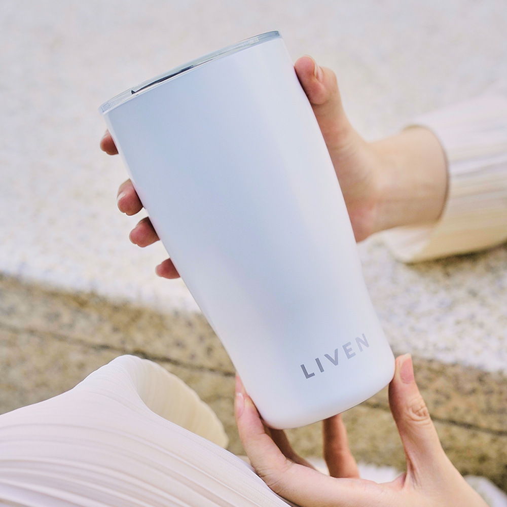 乾唐轩活瓷厂家直销跃动随手杯陶瓷涂层570ml简约时尚便携大容量