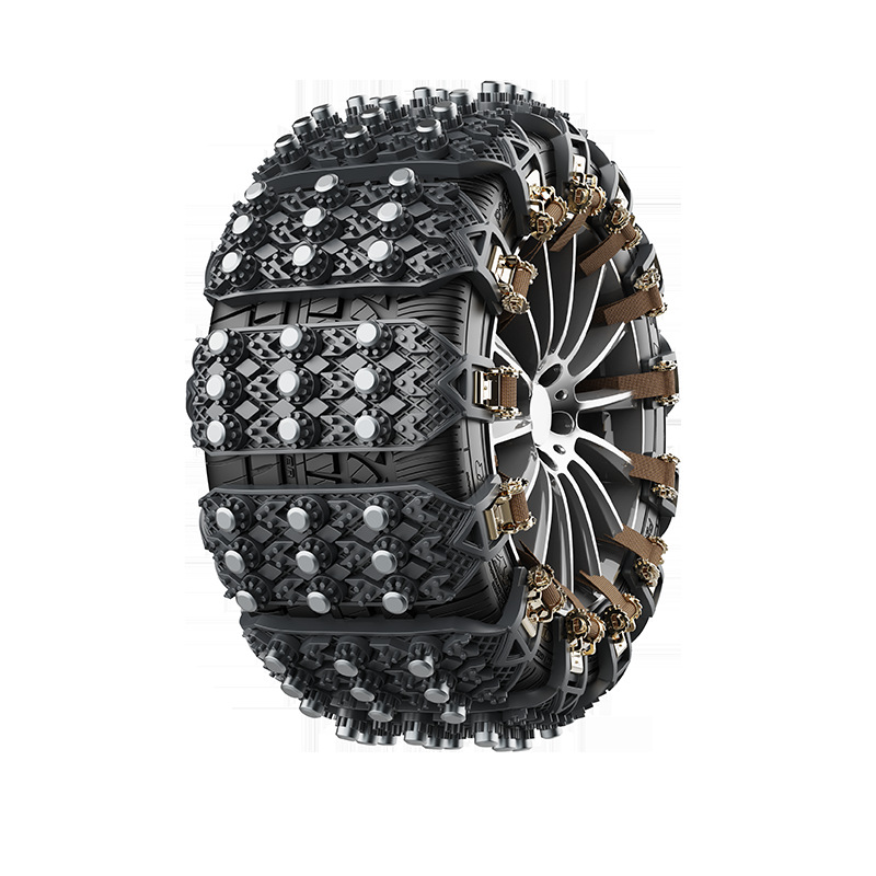 for Car – Universal Tire snow chain - 1-set-of-6-black-chains-storage-bag-wrench-gloves