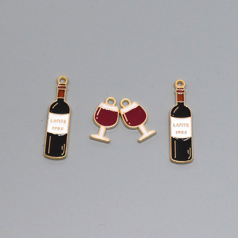 8g Weight Pendant Jewelry Making Type DIY Jewelry Accessories, Earrings, Keychain, Necklace Classification 10 Pieces Quantity Alloy Material Bottle, Wine Glass, Wine Bottle Pattern Simple Style, Classic Style Style Enamel, Stoving Varnish, Stoving Varnish Craft 10 Pieces Alloy Bottle Wine Glass Wine Bottle Pendant DIY Jewelry Accessories Earrings Keychain 5