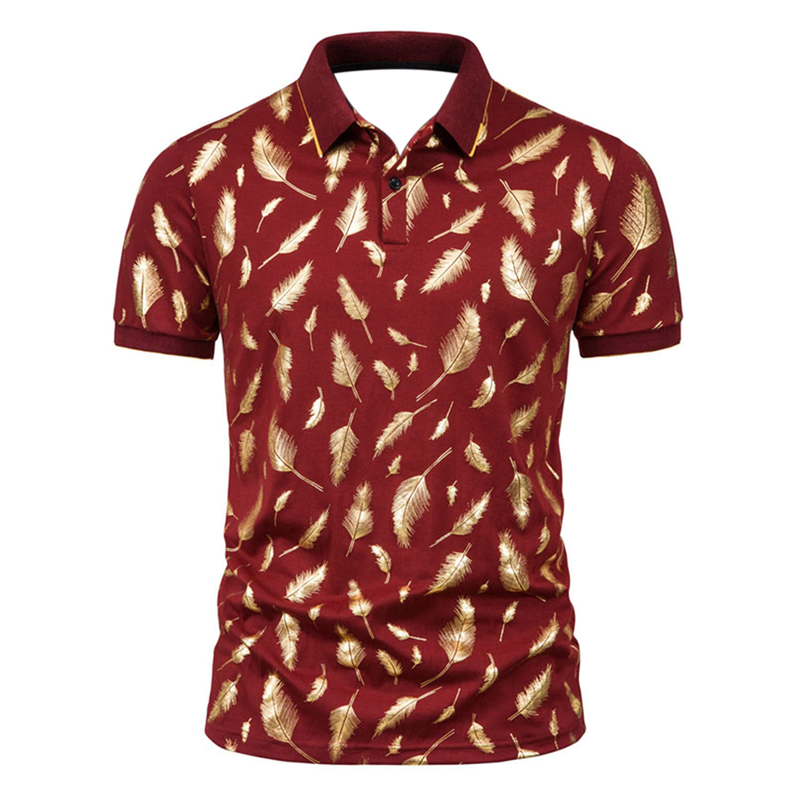 [Punto de aguja] 3D impreso camisa de polo nuevo casual de solapa de manga corta de los hombres camisa transfronteriza estación independiente