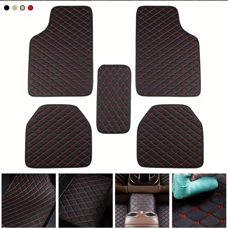 Cross-border Amazon universal car floor mats, waterproof leather version, wholesale and dropshipping from cross-border manufacturers, foreign trade PVC labeling