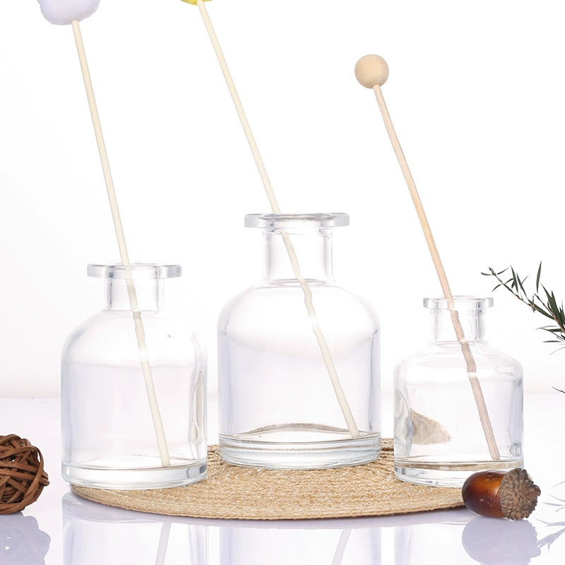 Флакон для ароматерапии 50 мл для домашнего использования, пустой флакон с плоским горлышком, ваза с узким горлышком, цилиндрический флакон для духов, декор для интерьера, прозрачный флакон