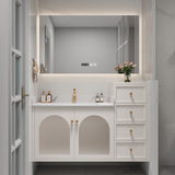 Американский шкаф для ванной комнаты комбинация висящего шкафа каменная тарелка сплошной деревянная карага