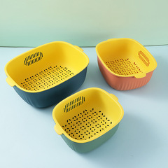 雙層洗菜盆瀝水籃廚房瀝水神器家用多功能塑料漏水籃水果籃子批發