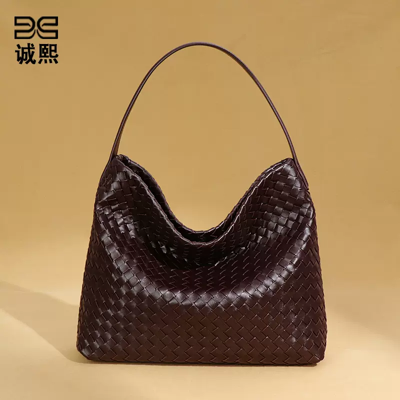 跨级高级感潮流大容量托特女包时尚手工编织包通勤质感单肩斜跨包