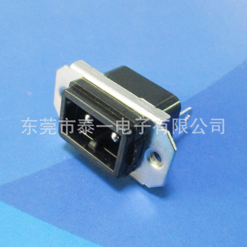露营冷藏箱极性B字尾插座 带铁壳安装孔距25mm两芯插座LH-08-DS4
