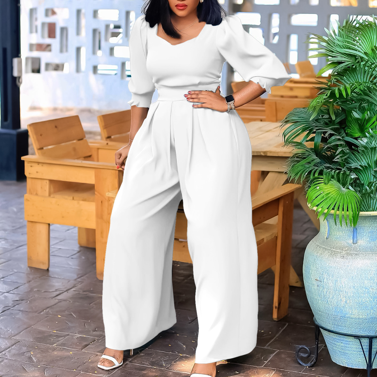 Damen Jumpsuit Langarm Lässig Weites Bein Für Den Winter_voghion.com