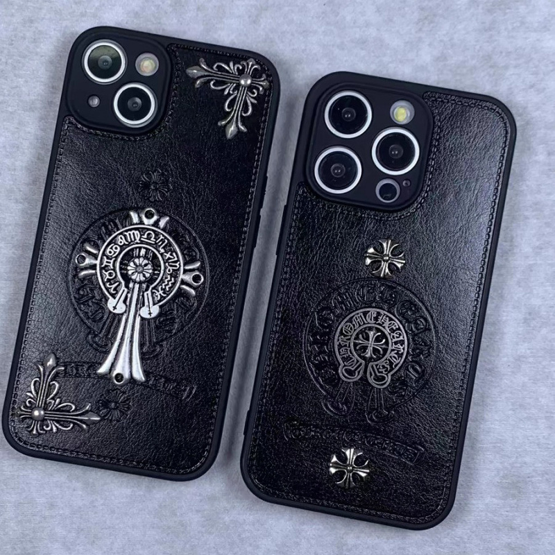 潮牌金属适用iphone15promax手机壳苹果16pro立体十字架个性13plu|undefined