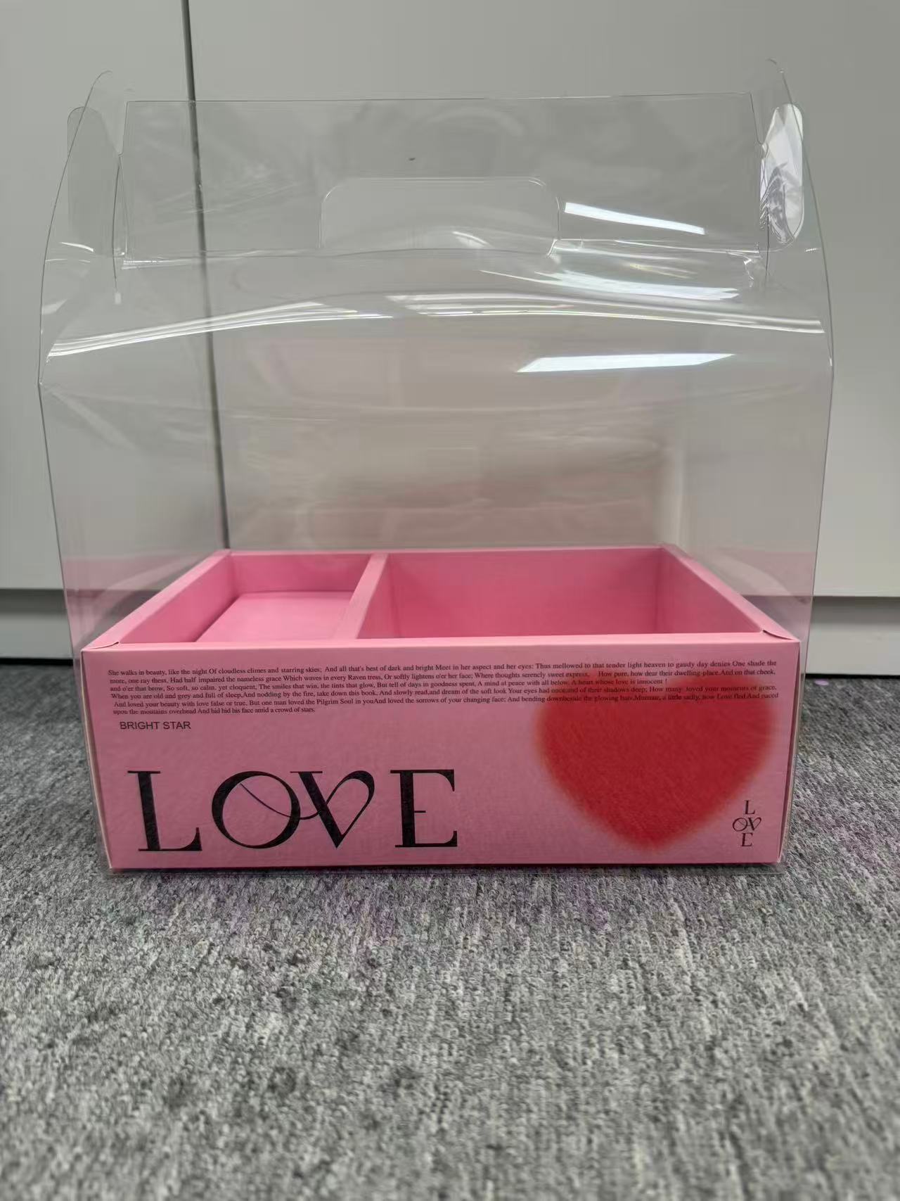 Yixing transparente PVC caja portátil de pastel de flores recubierto caja de regalo de frutas impermeables caja de embalaje de pastel